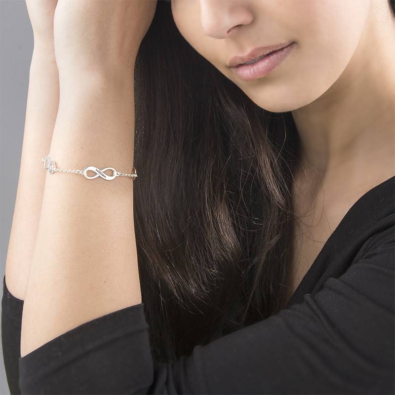 Multiple Infinity Engraved Bracelet in Sterling Silver-2 product photo