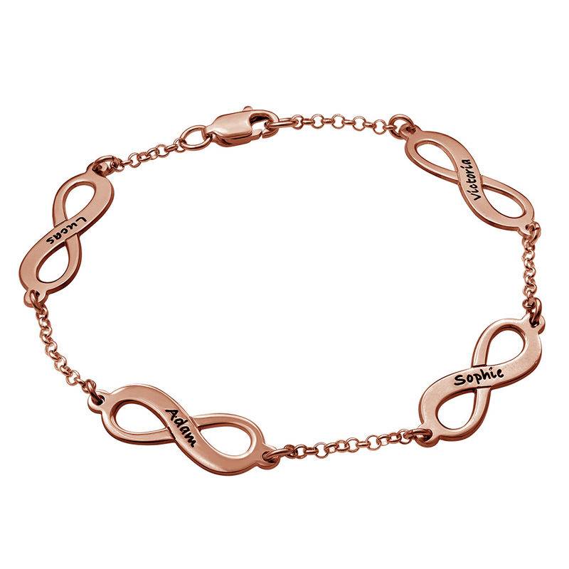 Infinity armbånd til mor med navn i rosaforgyldt sølv-1 produkt billede
