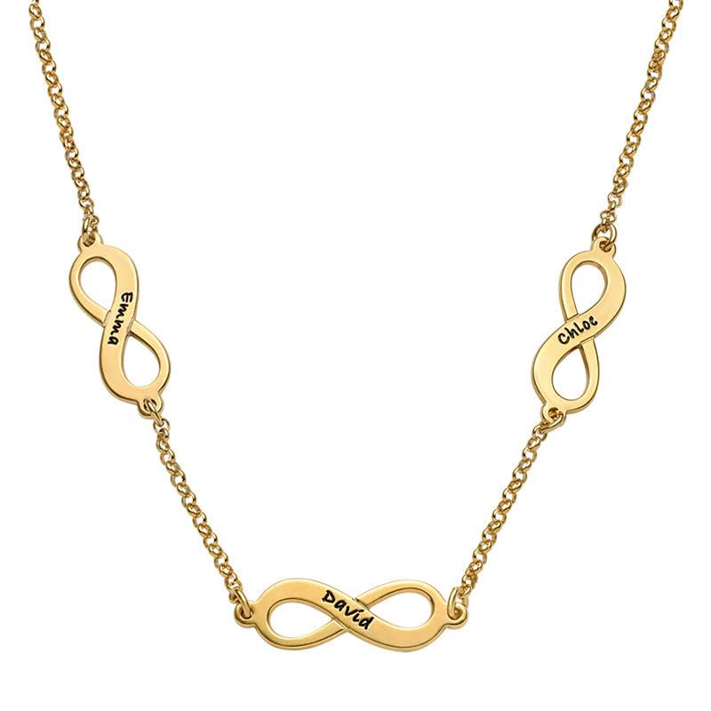 Multiple Infinity-Halskette - 750er vergoldetes Silber Produktfoto