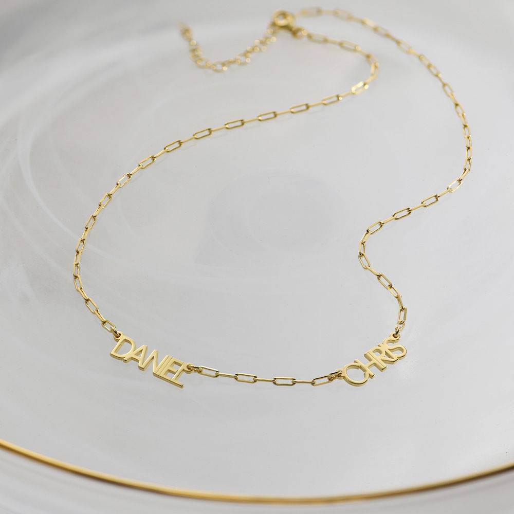 Modern Multi Name Necklace in 18ct Gold Vermeil product photo
