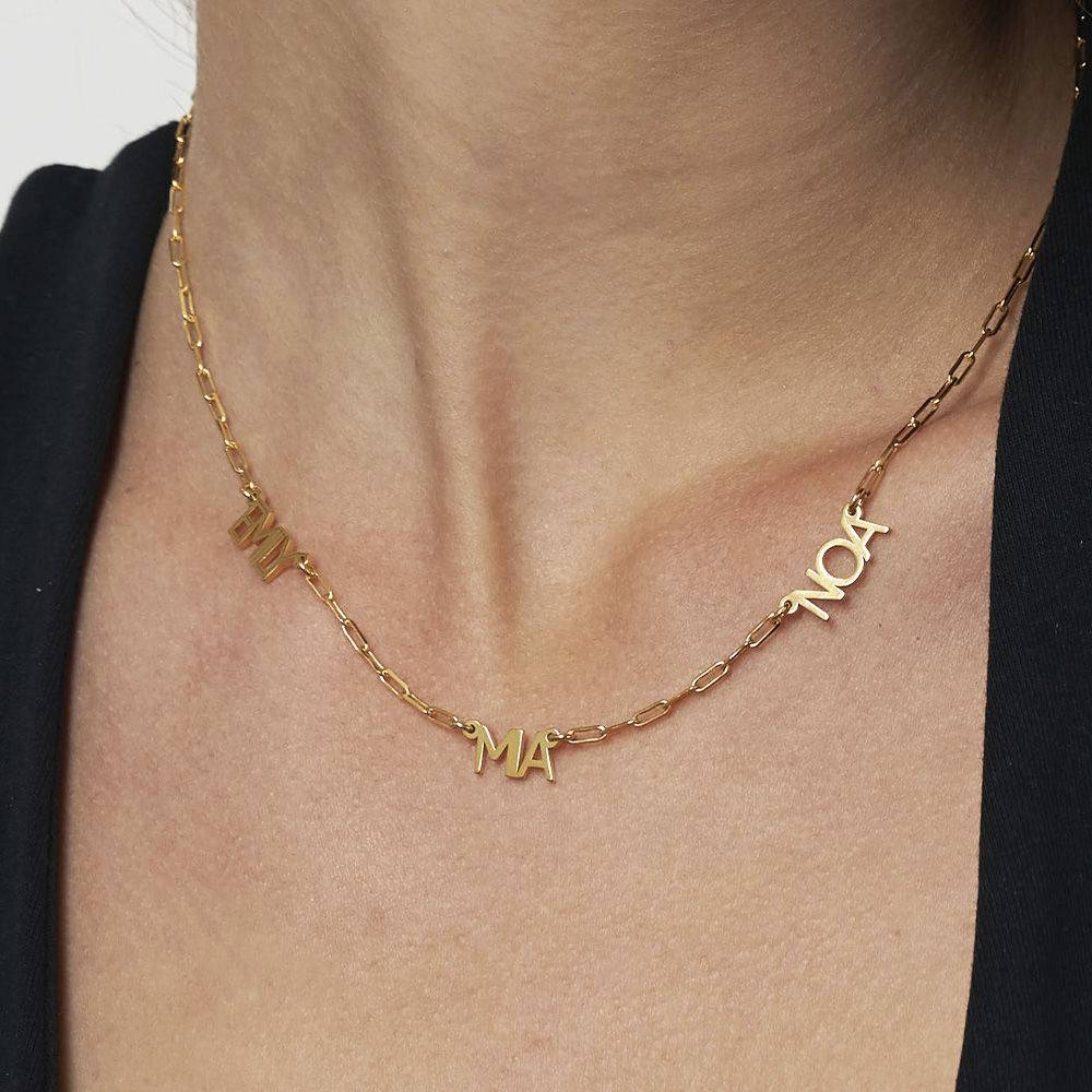 Modern Multi Name Necklace in 18ct Gold Vermeil product photo