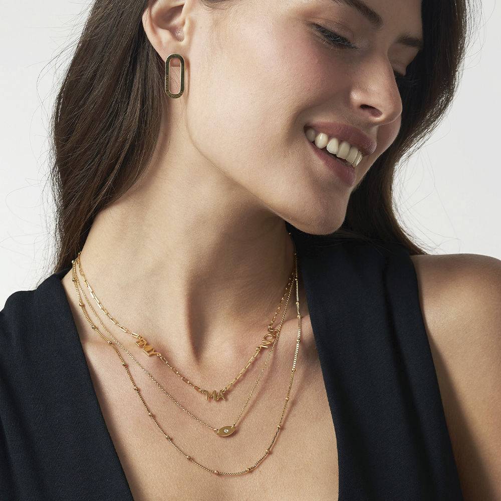 Modern Multi Name Necklace in 18ct Gold Vermeil-1 product photo