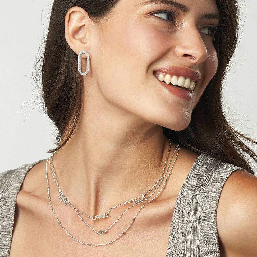 Modern Multi Name Necklace in Sterling Silver-3 product photo