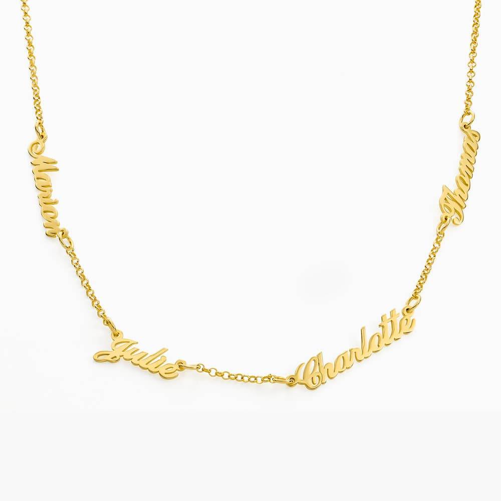 Multiple Name Necklace in 18ct Gold Vermeil-3 product photo