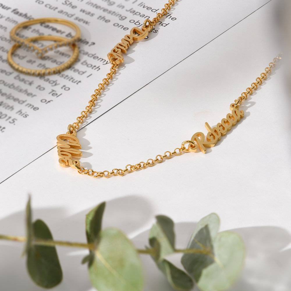 Multiple Name Necklace in 18ct Gold Vermeil-6 product photo