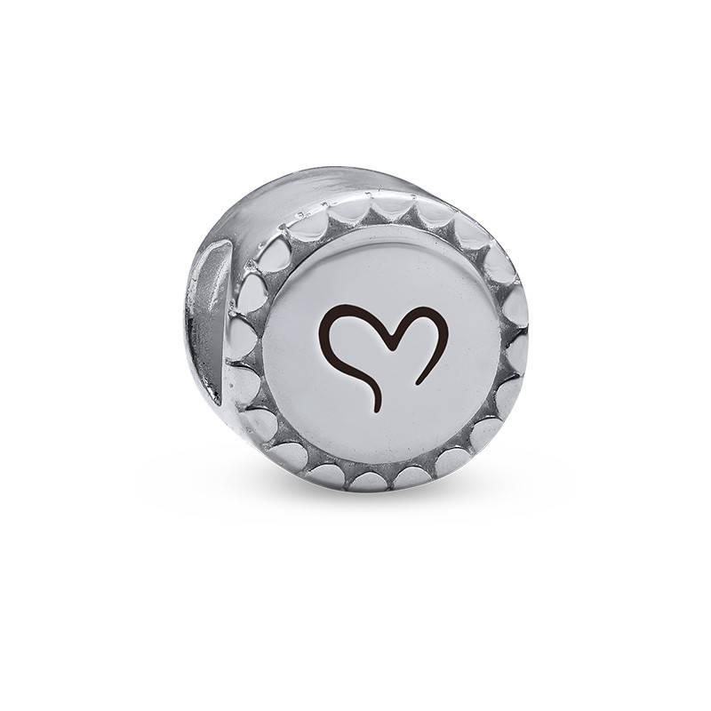 Silberner Bead mit gravierbarem Herz-1 Produktfoto