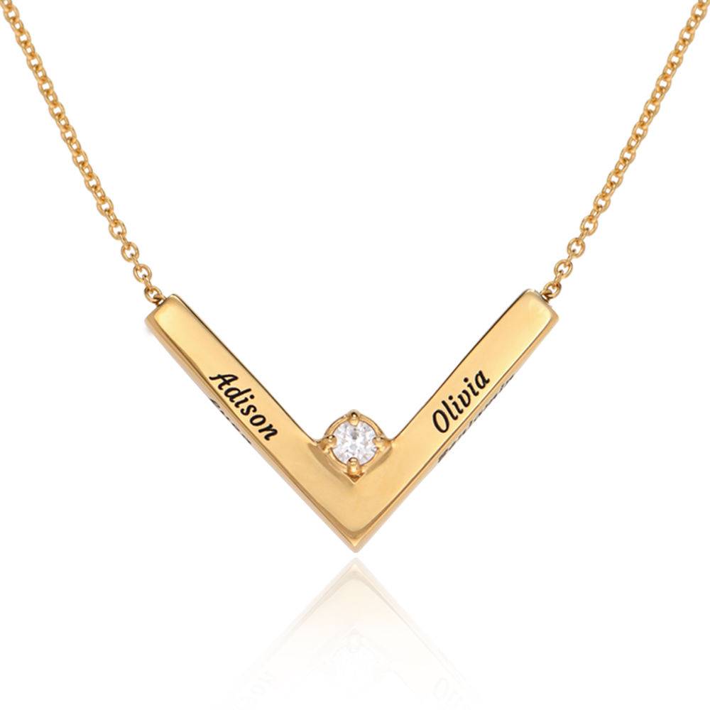 Collar The Victory Chapado en Oro de 18 Kt con Diamante-6 foto de producto