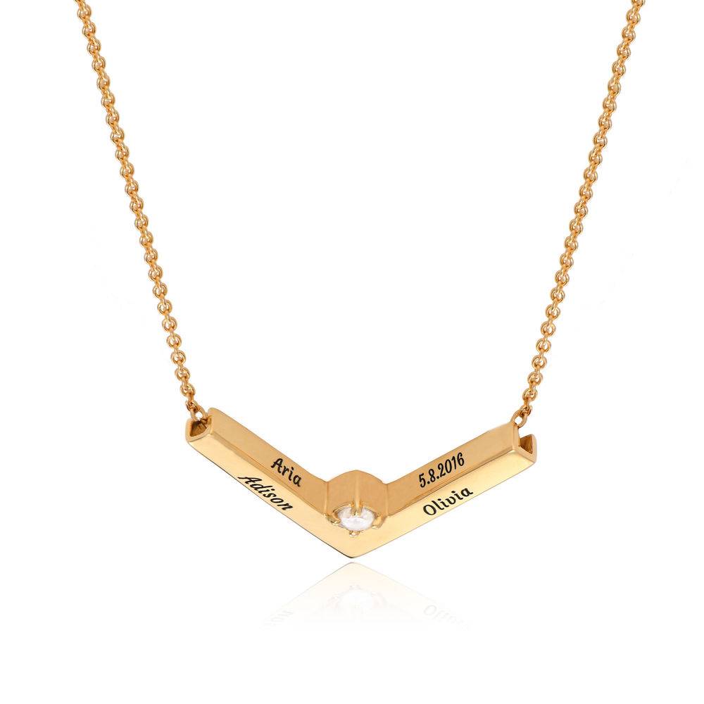Collar The Victory Chapado en Oro de 18 Kt con Diamante-4 foto de producto