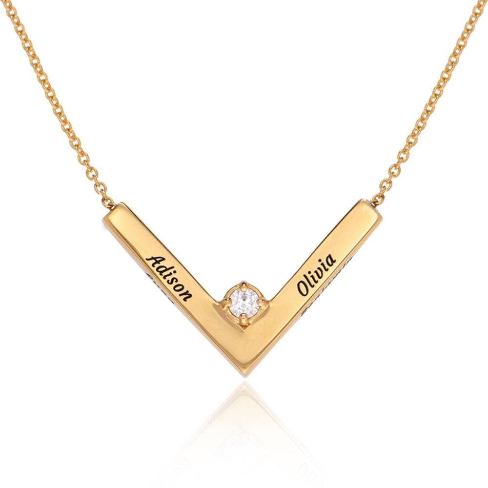 Collana The Victory placcata in oro vermeil 18k con diamante-4 foto del prodotto