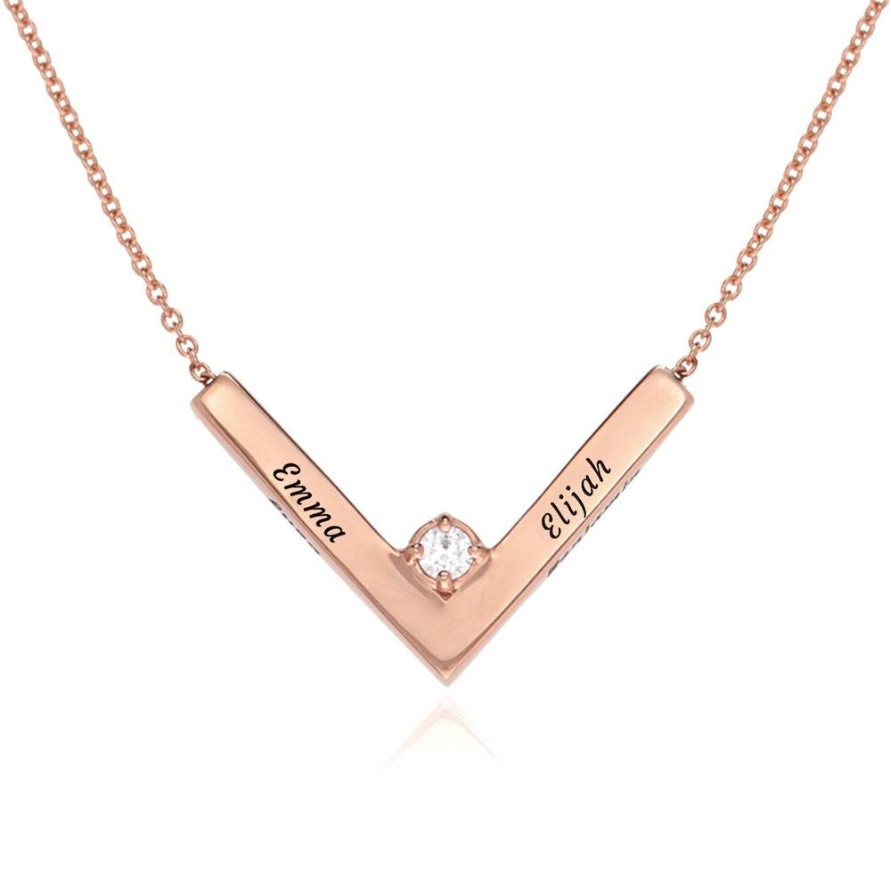 The Victory Necklace in 18k Rose Gold Plating with Diamond-1 product photo