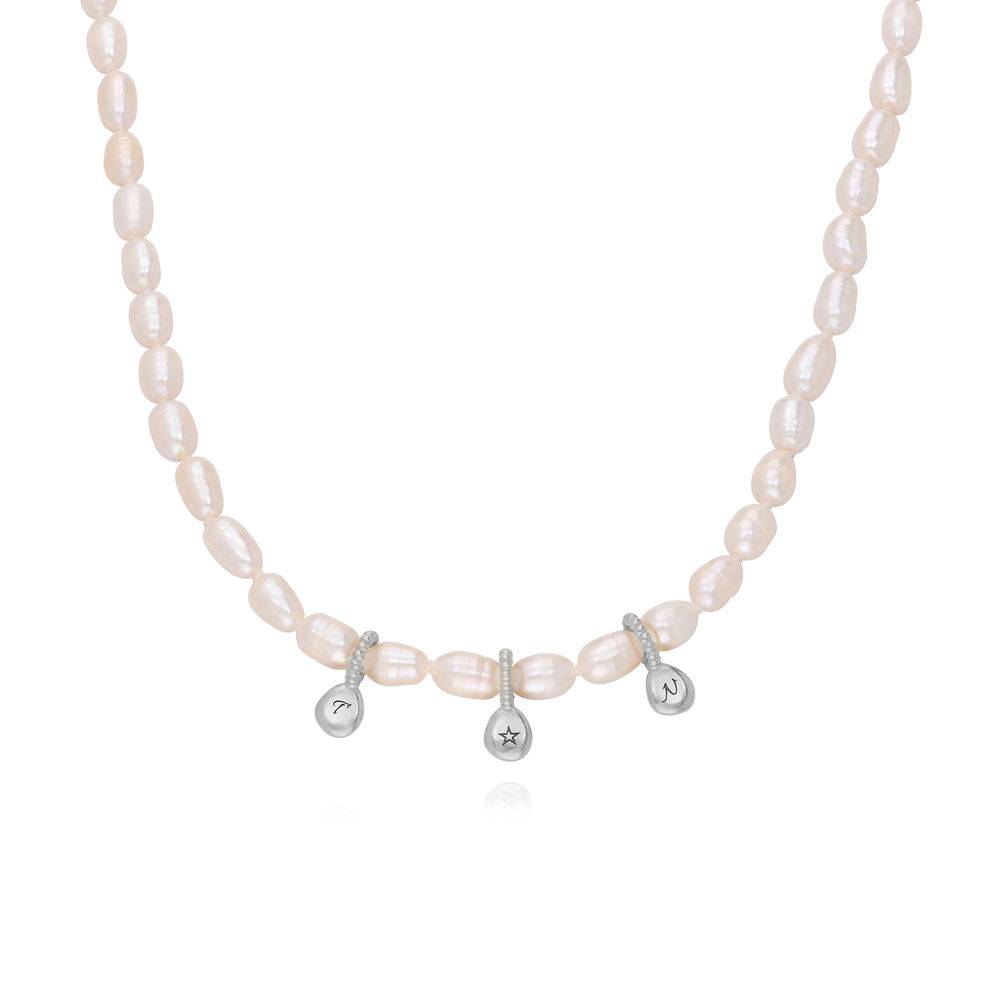 MYKA Pearl Initial Necklace in Sterling Silver-3 product photo