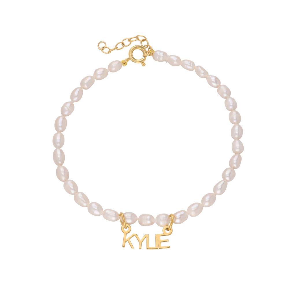 MYKA Pearl Name Anklet in Gold Plating product photo