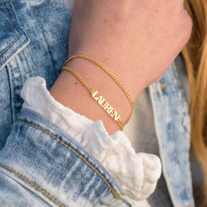Name Bracelet / Anklet with Capital Letters in 18K Gold Plating product photo