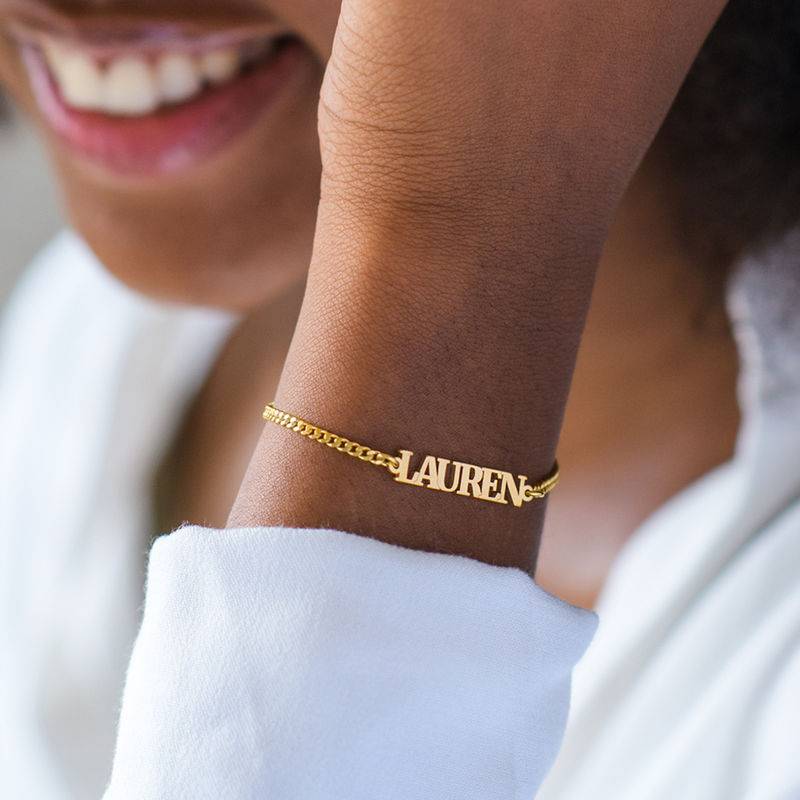 Name Bracelet / Anklet with Capital Letters in 18K Gold Vermeil product photo
