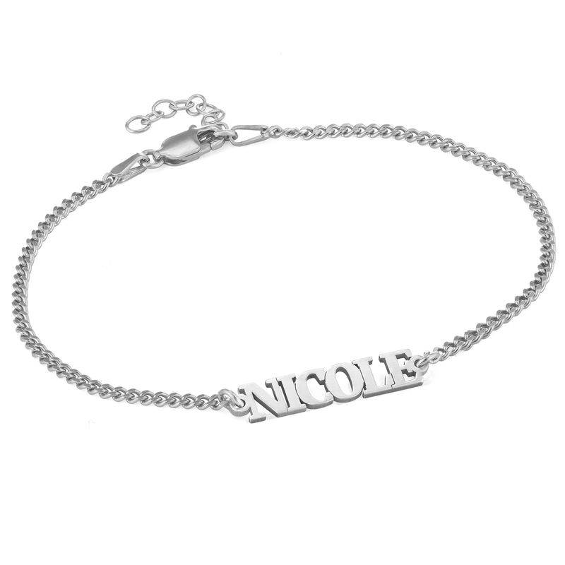 Name Bracelet / Anklet with Capital Letters in Sterling Silver-1 product photo