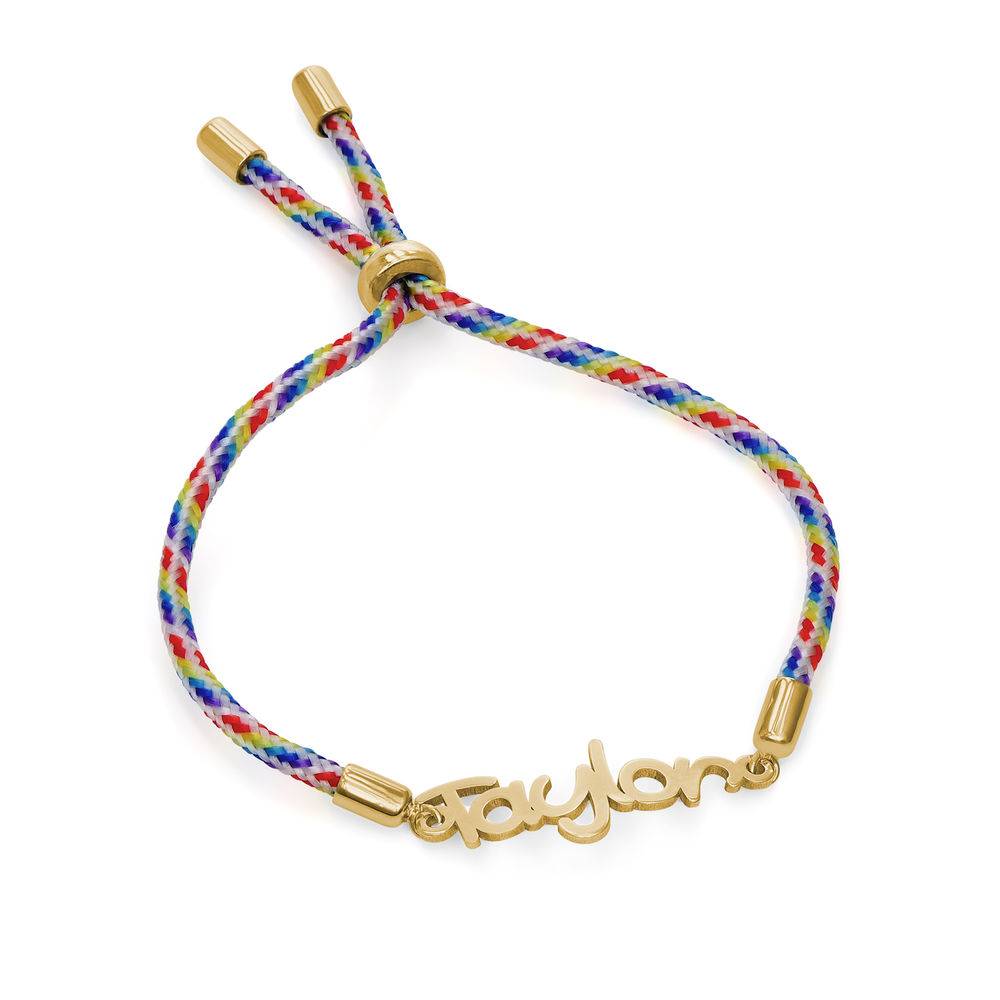 Name Cord Bracelet for Kids in Gold Plating product photo