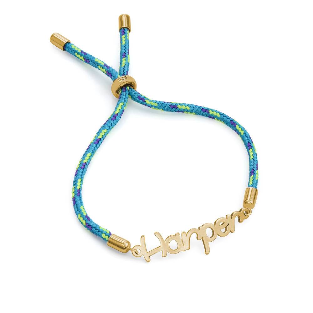 Name Cord Bracelet for Kids in 18ct Gold Plating-3 product photo