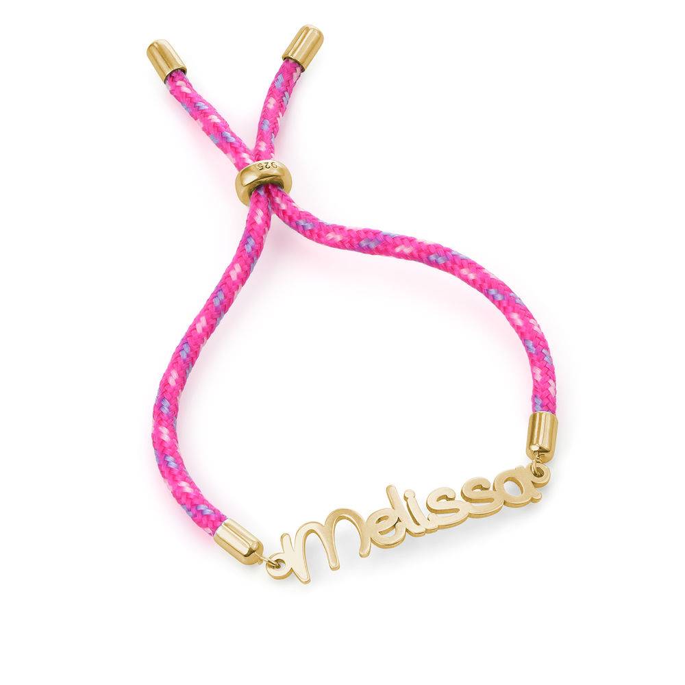 Name Cord Bracelet for Kids in 18ct Gold Plating-1 product photo