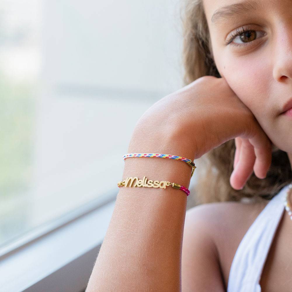 Name Cord Bracelet for Kids in 18ct Gold Plating-4 product photo
