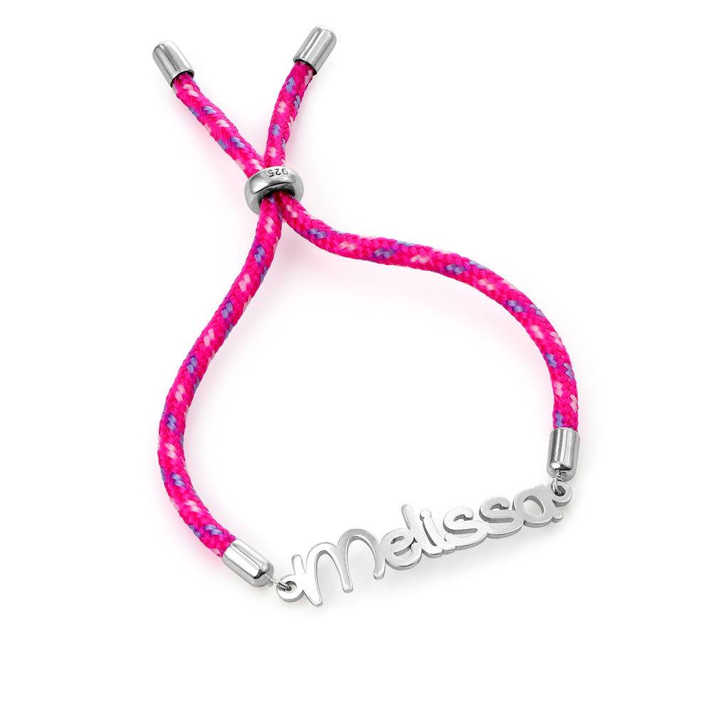Name Cord Bracelet for Kids in Sterling Silver-2 product photo