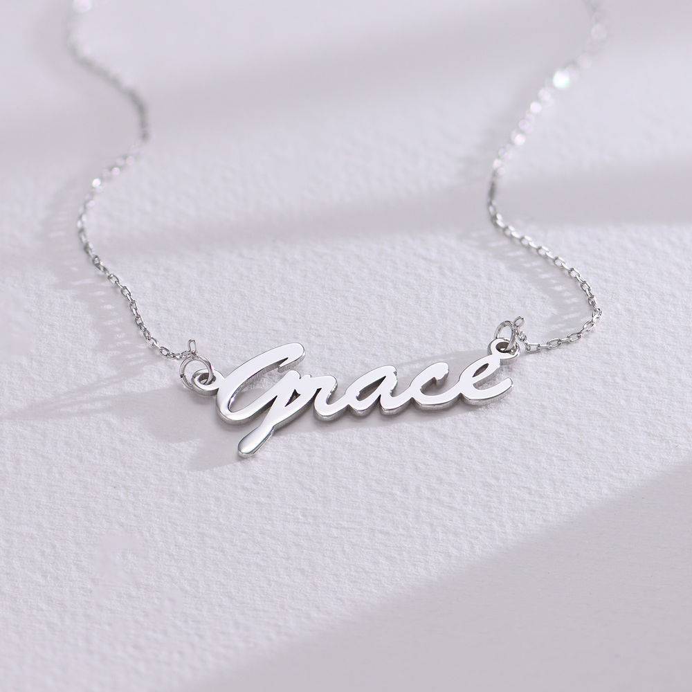 Name Necklace in 10K White Gold-3 product photo