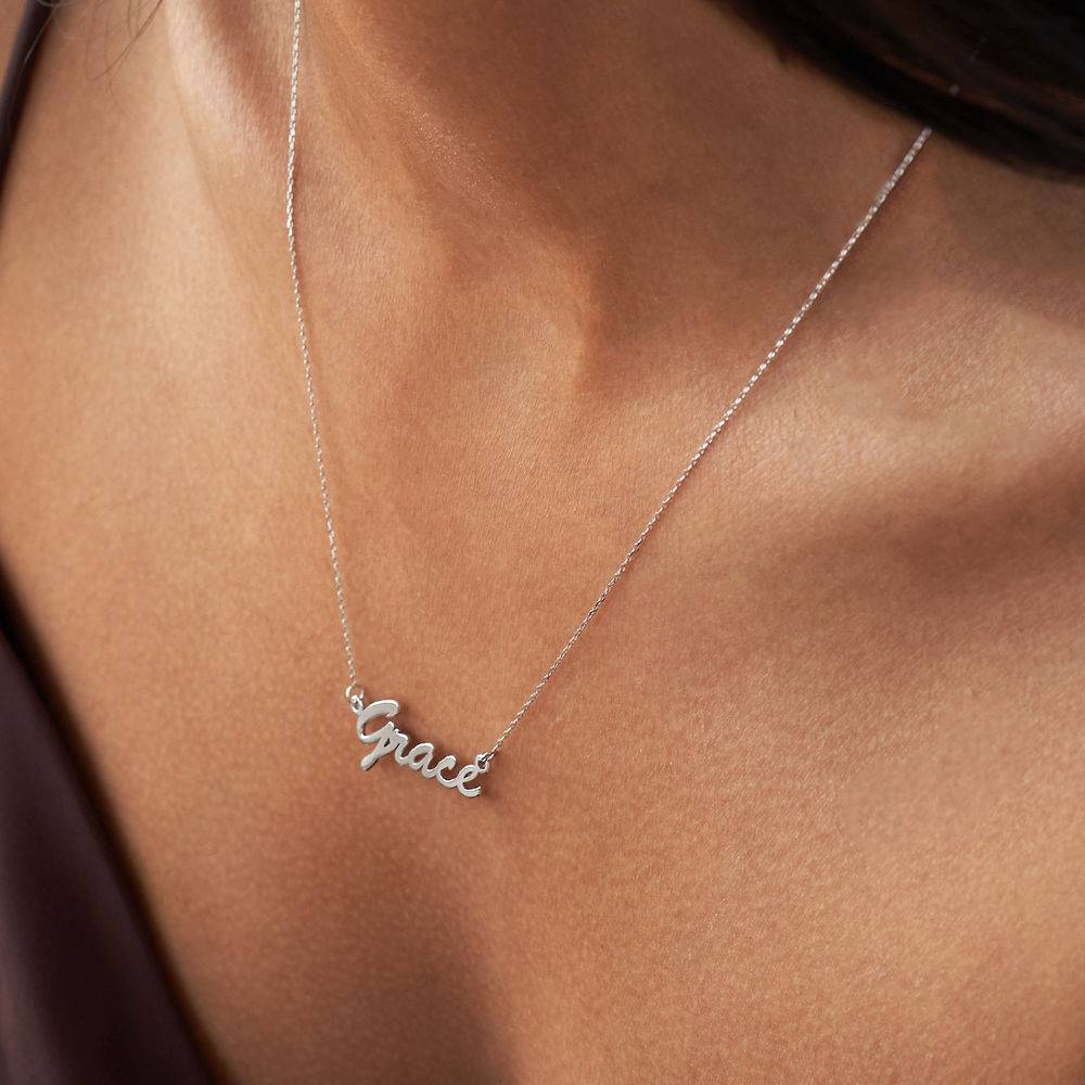 Name Necklace in 14K White Gold-3 product photo