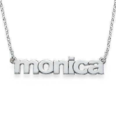 Nameplate Necklace Lowercase Font in Sterling Silver-1 product photo