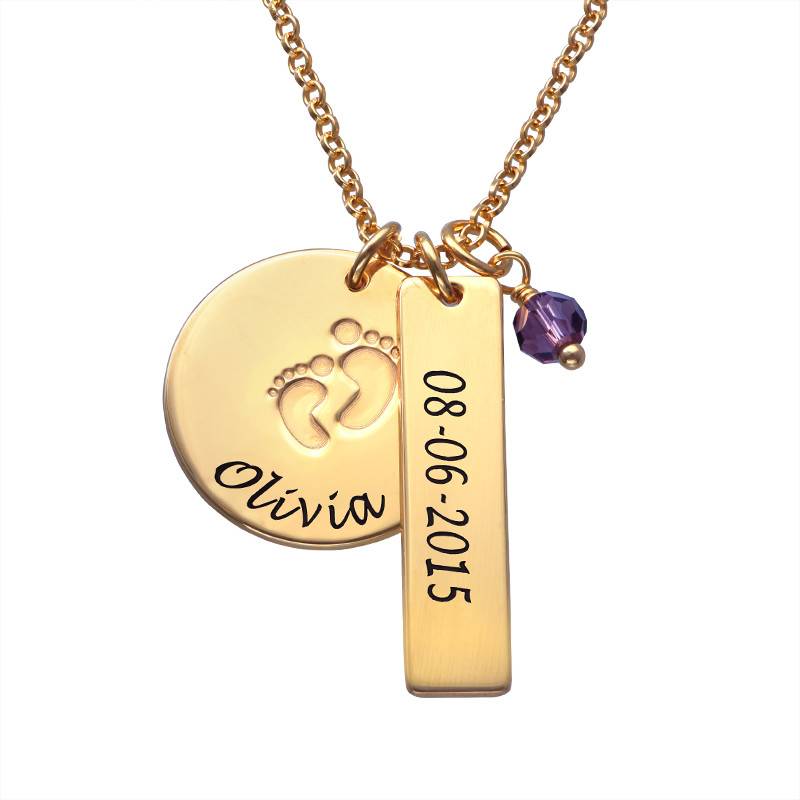 New Mum Jewellery – Baby Feet Charm Necklace with in 18ct Gold Plating-1 product photo