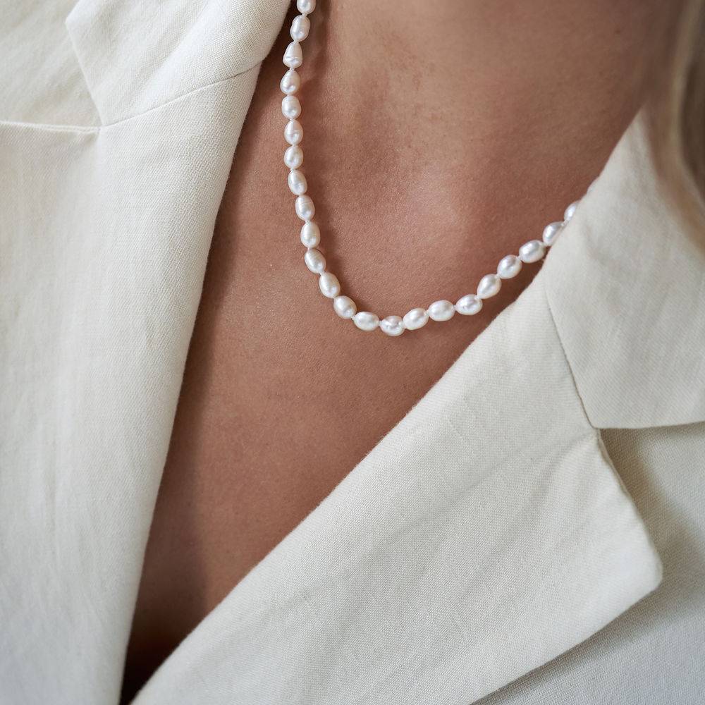Non-Personalized Pearl Necklace with Sterling Silver Clasp-3 product photo
