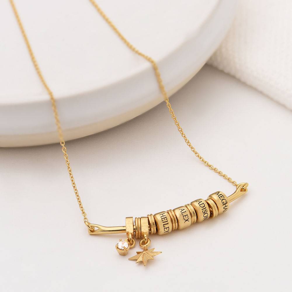 North Star Smile Bar Necklace in Gold Plating-2 product photo