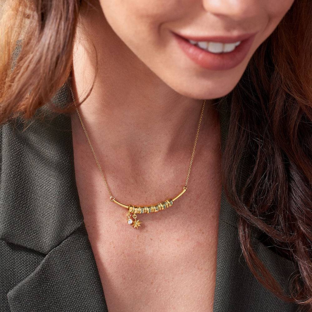 North Star Smile Bar Necklace in Gold Plating-5 product photo