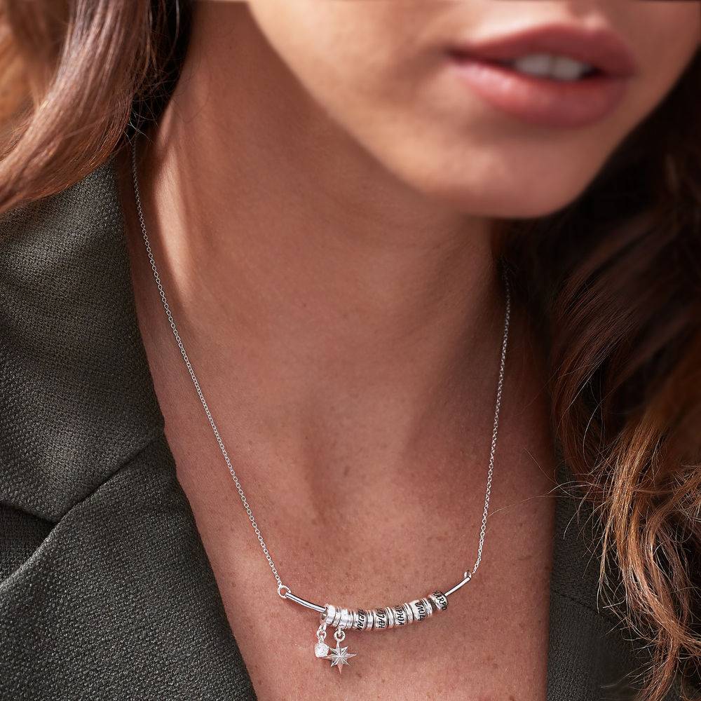 Nordstern Smile-Barrenkette mit personalisierten Perlen aus Sterlingsilber Produktfoto