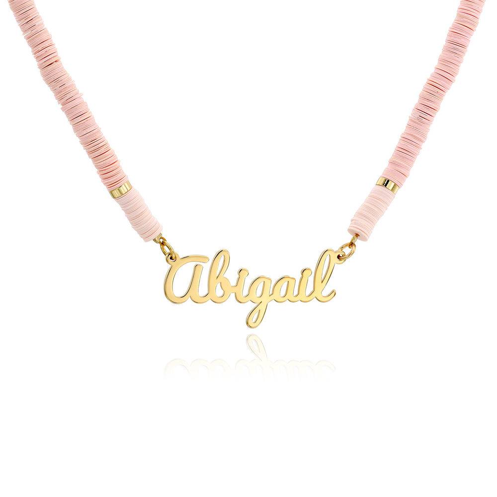 Nude Bead Name Necklace in Gold Plating product photo