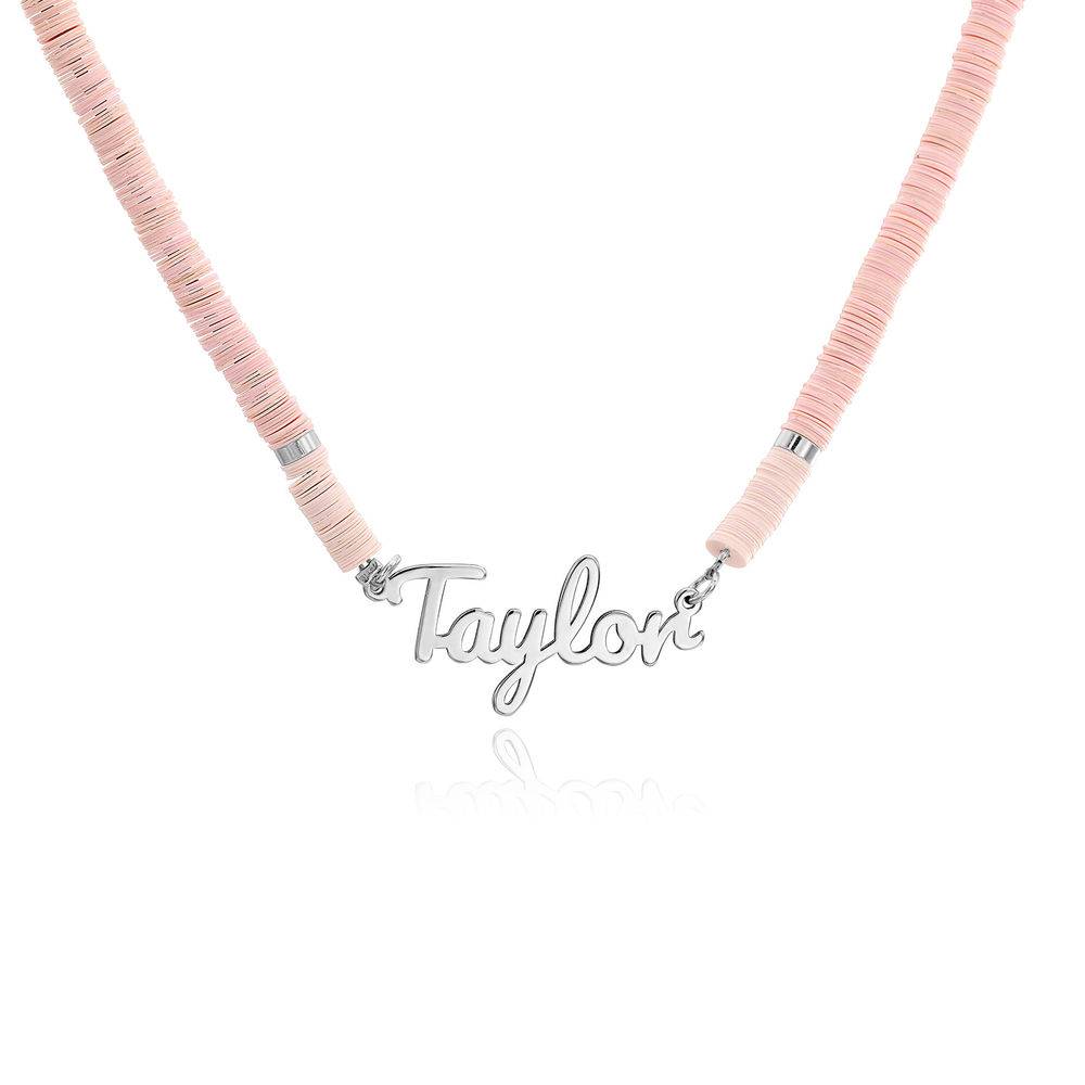 Pink Sherbert Name Necklace in Sterling Silver product photo