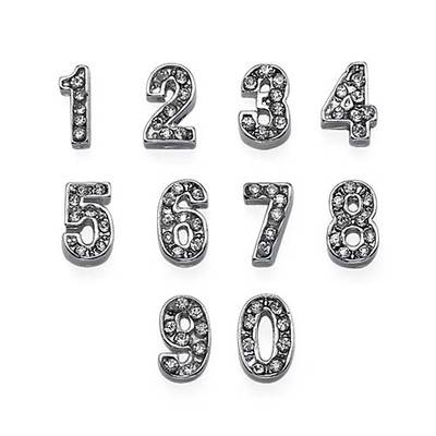 Encantos Números con Diamantes de Fantasía para Medallón Flotante-1 foto de producto