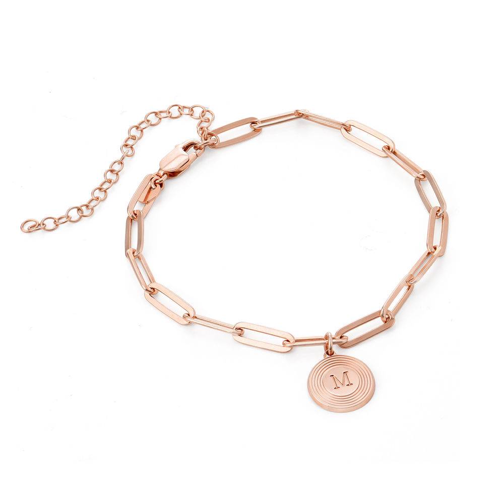 Odeion Initial Chain Bracelet / Anklet in 18ct Rose Gold Plating product photo