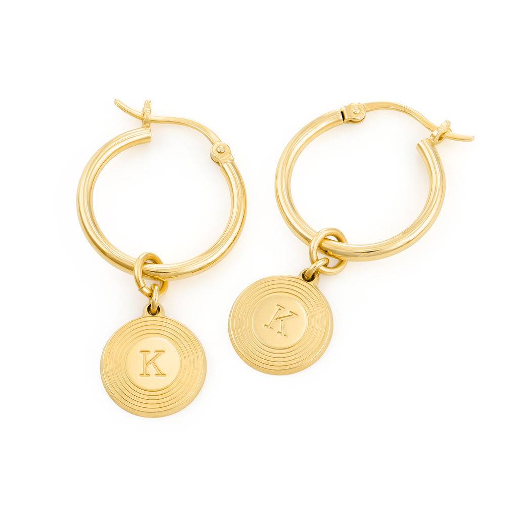 Odeion Initial Earrings in 18ct Gold Plating-3 product photo