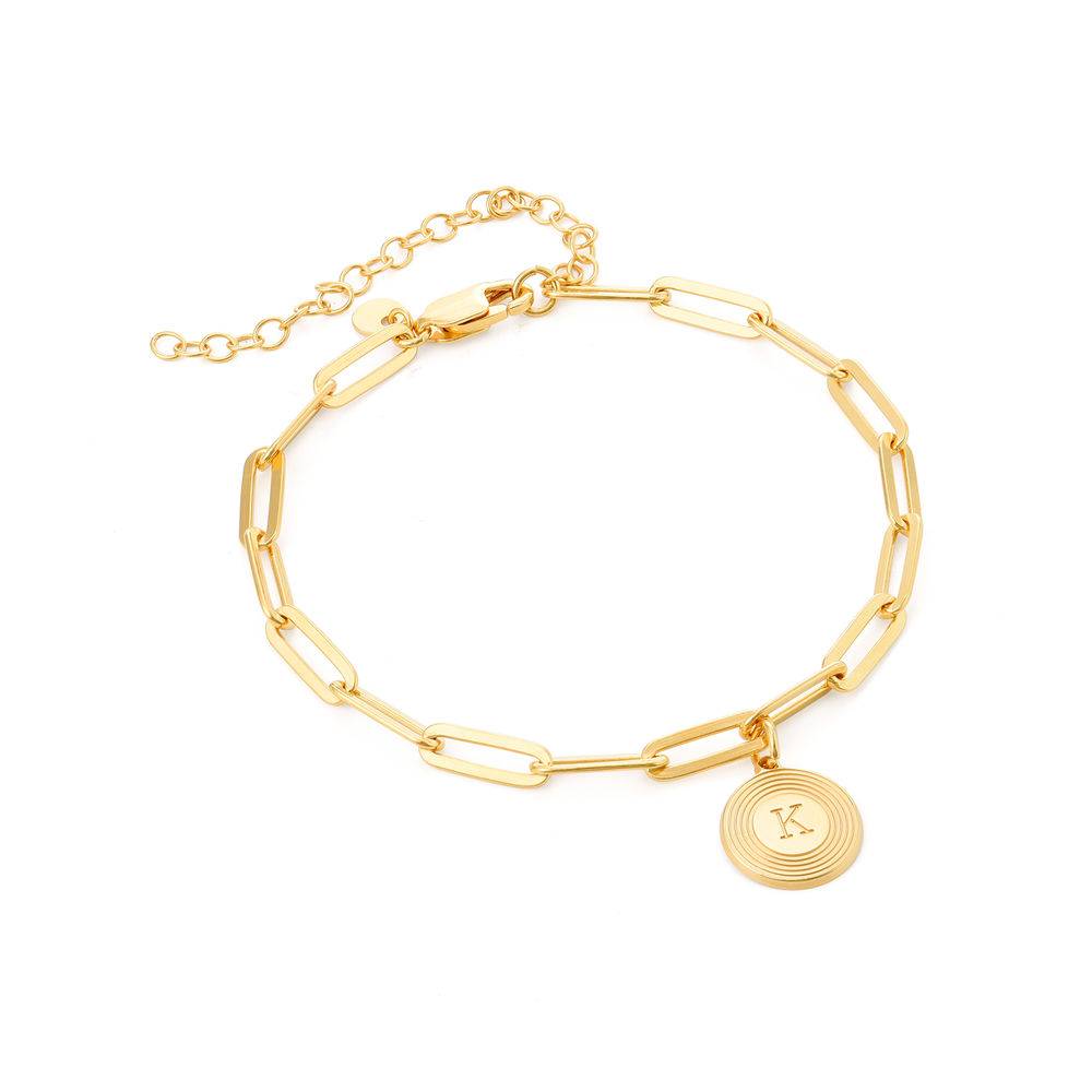 Odeion Initial Link Chain Bracelet / Anklet in 18ct Gold Plating-1 product photo
