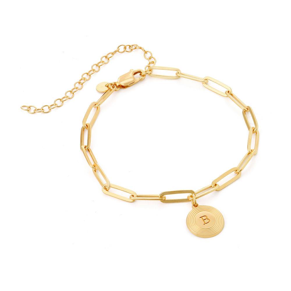 Odeion Initial Link Chain Bracelet / Anklet in 18ct Gold Vermeil-5 product photo