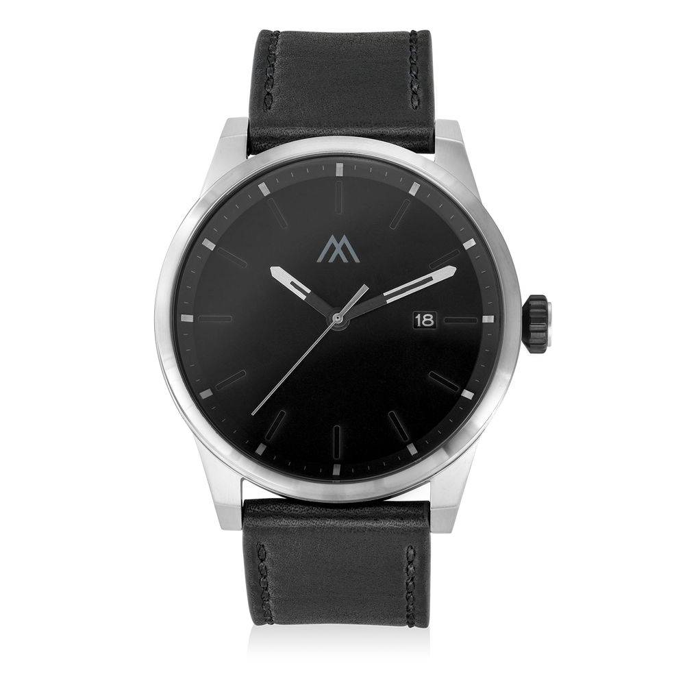 Odysseus Day Date minimalistische horloge met lederen band-1 Productfoto