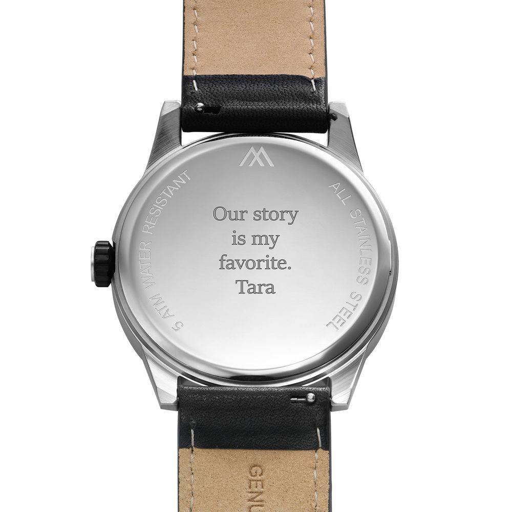 Odysseus Day Date minimalistische horloge met lederen band-4 Productfoto