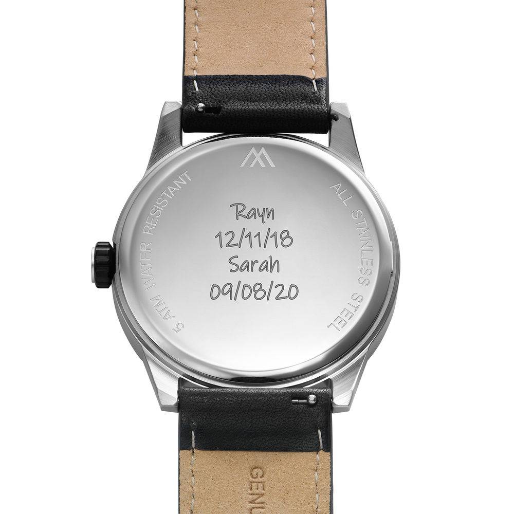 Odysseus Day Date minimalistische horloge met lederen band-5 Productfoto