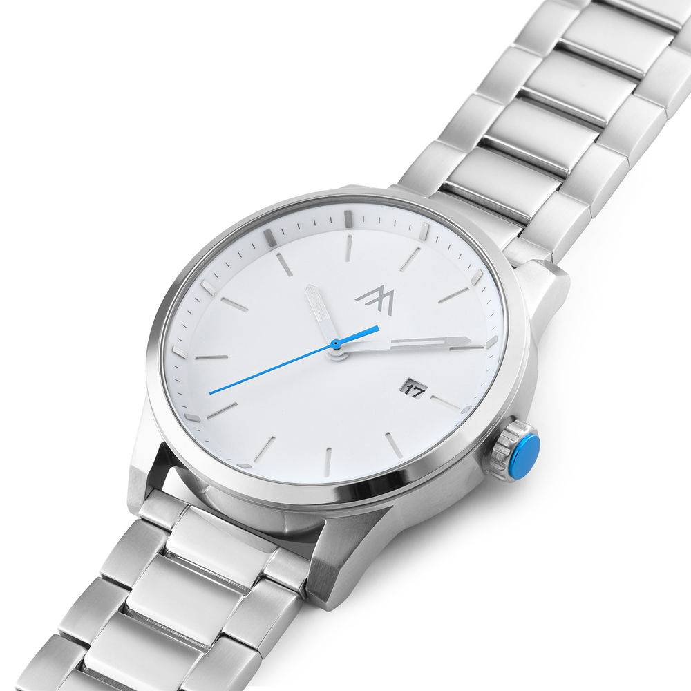 Odysseus Day Date minimalistische horloge met roestvrij staal band-6 Productfoto