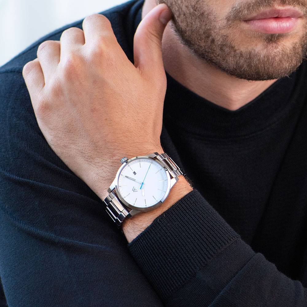 Odysseus Day Date minimalistische horloge met roestvrij staal band-5 Productfoto