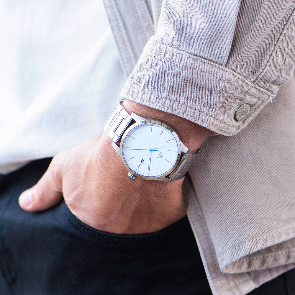 Odysseus Day Date minimalistische horloge met roestvrij staal band-4 Productfoto