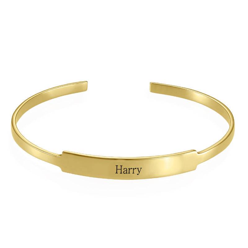 Open Name Bangle Bracelet in Gold Plating-4 product photo