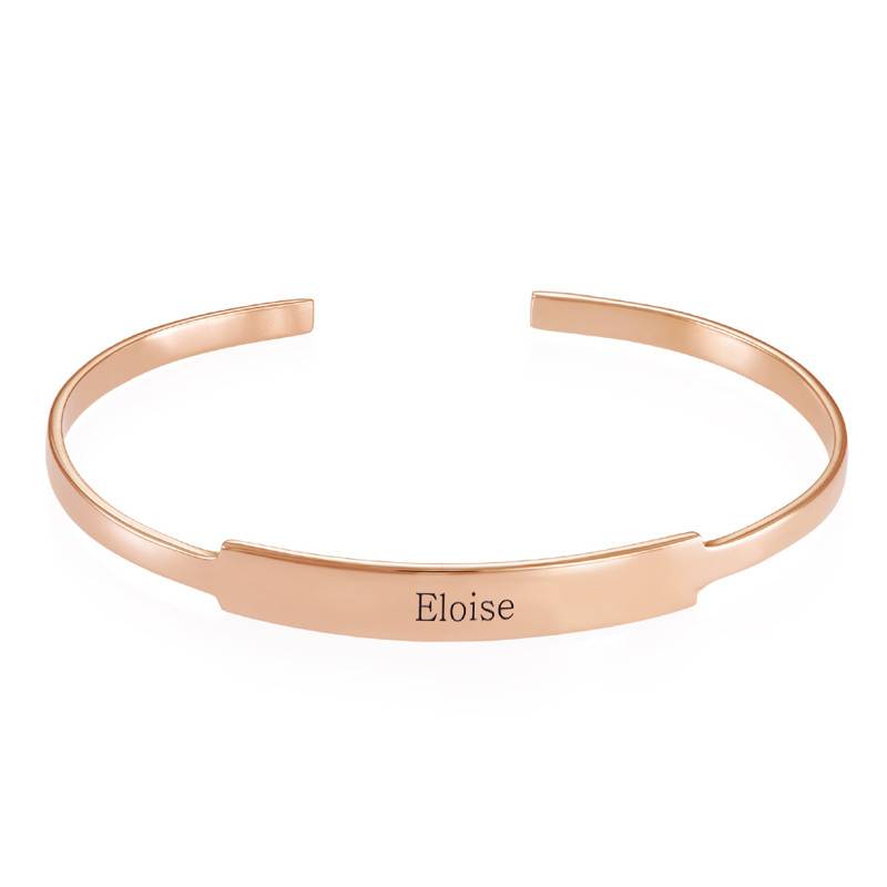 Open Name Bangle Bracelet in Rose Gold Plating-2 product photo