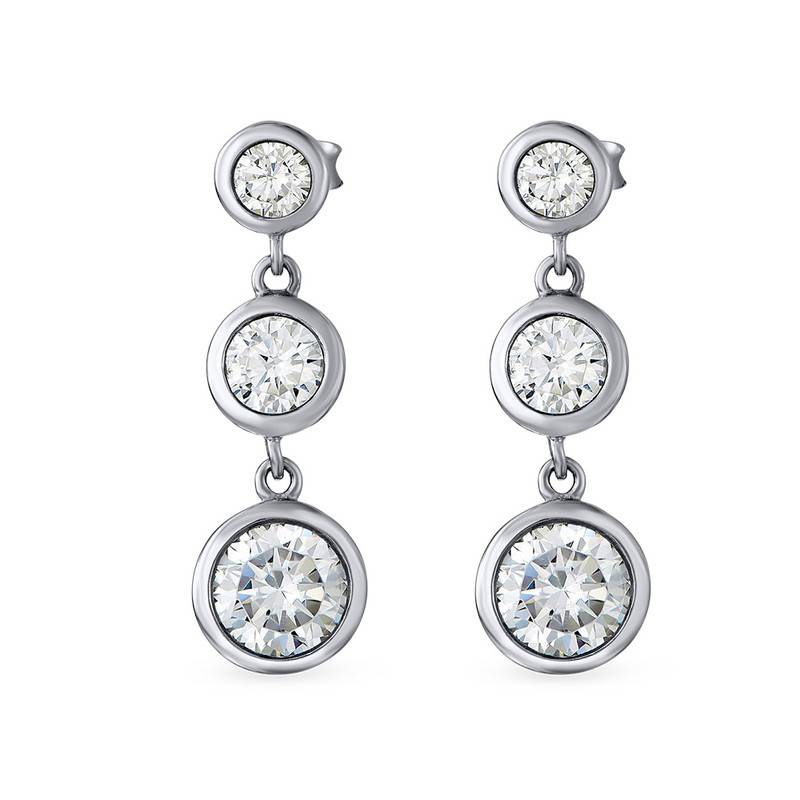 Past Present Future Cubic Zirconia Earrings-3 product photo