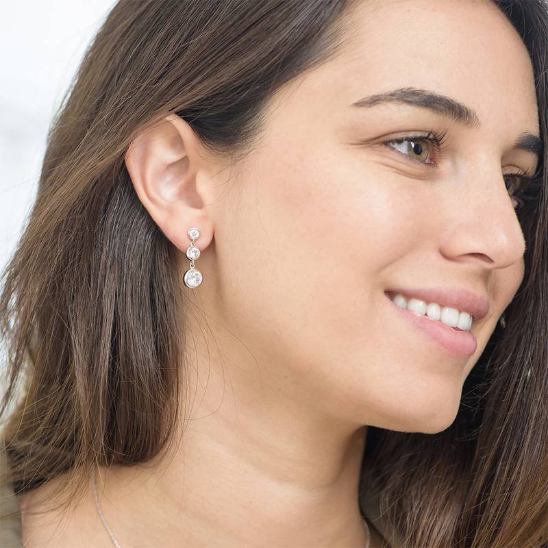 Past Present Future Cubic Zirconia Earrings-4 product photo