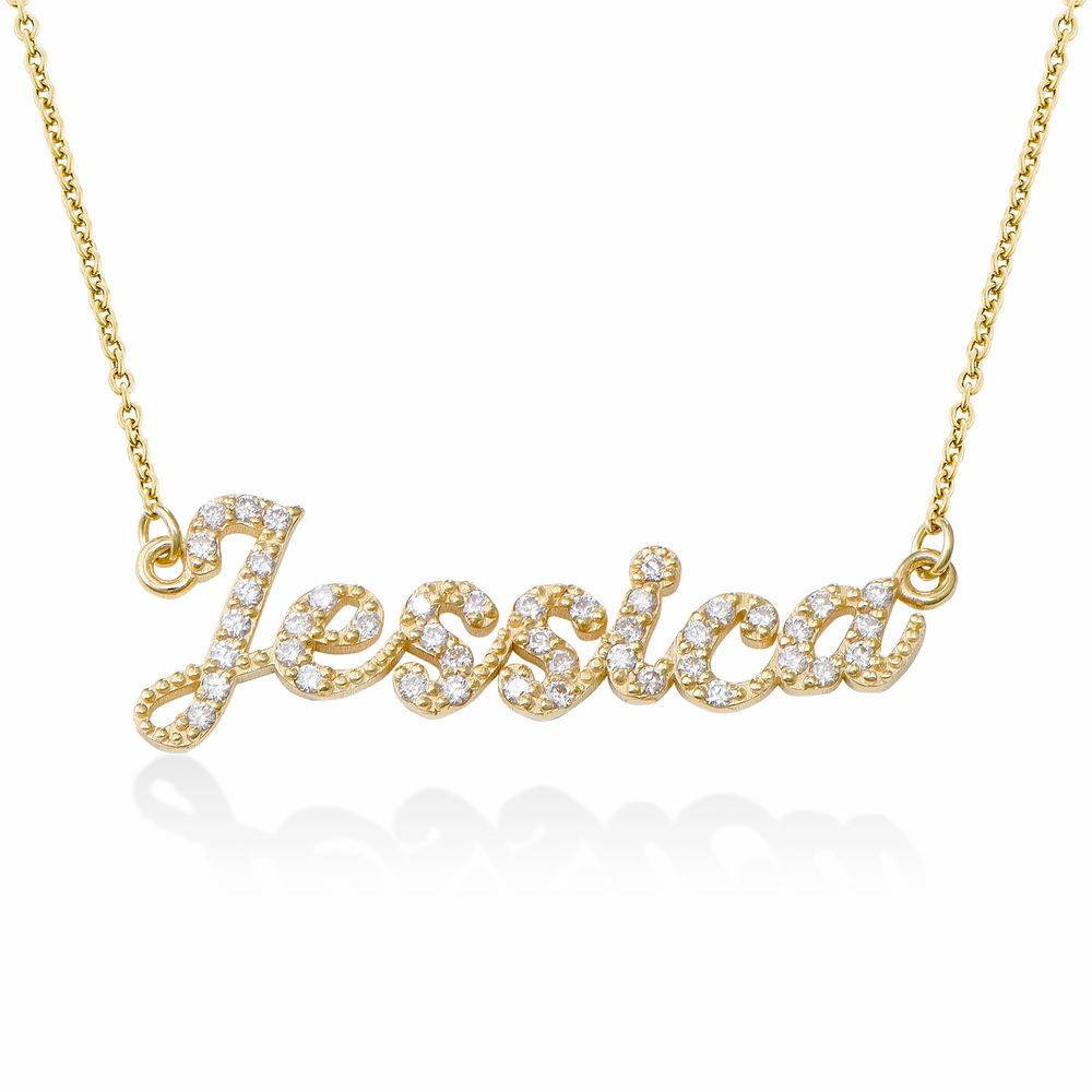 Pave Diamond Name Necklace in 14ct Solid Gold product photo